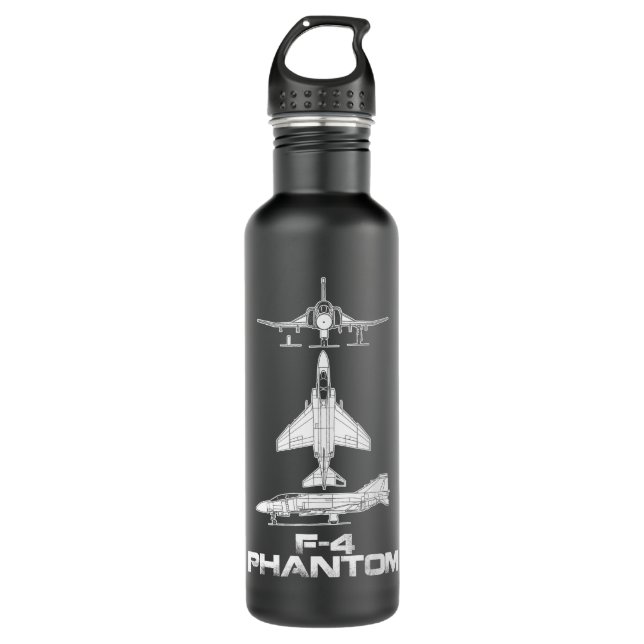 F-4 Phantom Fighter Jet Airplane Pilot Military Ai 710 Ml Water Bottle (Front)
