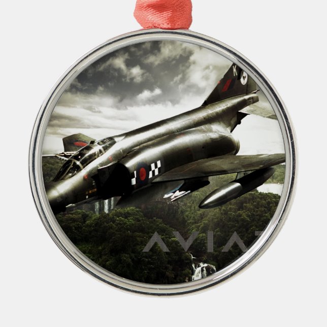 F-4 Phantom Fighter Jet Metal Tree Decoration (Front)
