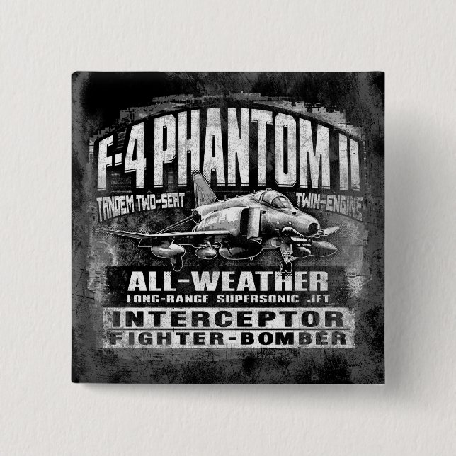 F-4 Phantom II 15 Cm Square Badge (Front)