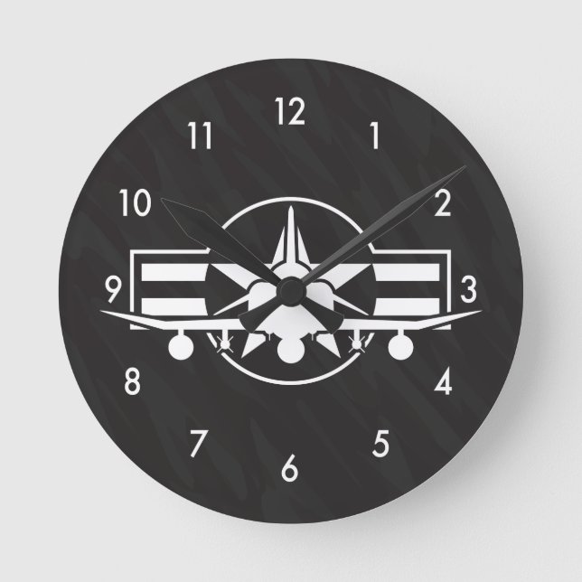 F-4 Phantom II Military Fighter Jet Airplane Round Clock (Front)