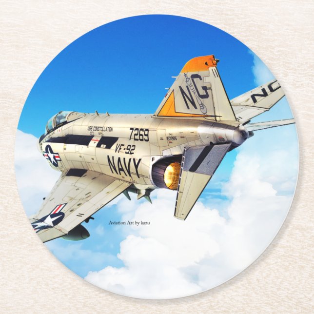 F-4 Phantom II Round Paper Coaster (Front)