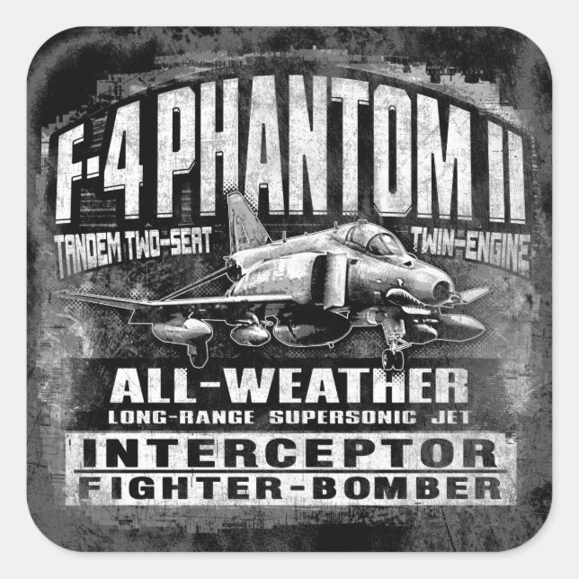 F-4 Phantom II Square Sticker (Front)