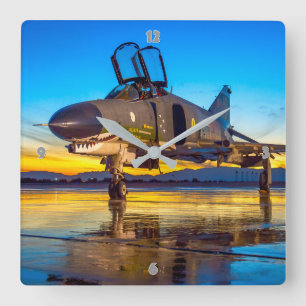 F-4 PHANTOM SQUARE WALL CLOCK