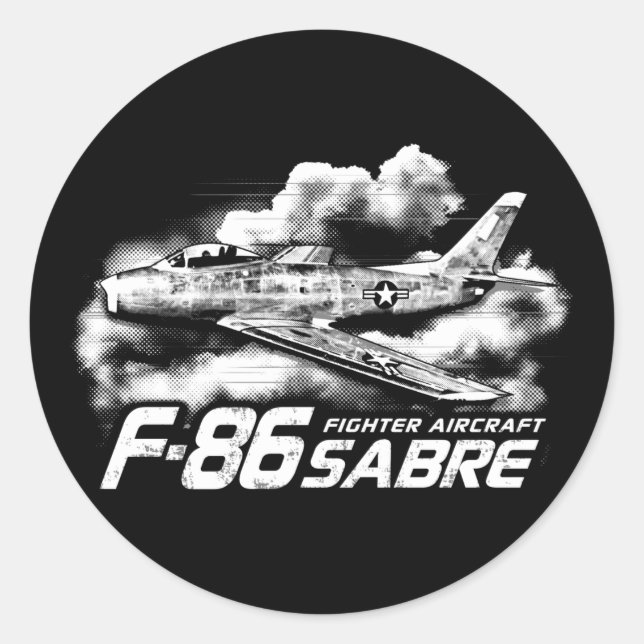 F-86 Sabre Classic Round Sticker (Front)