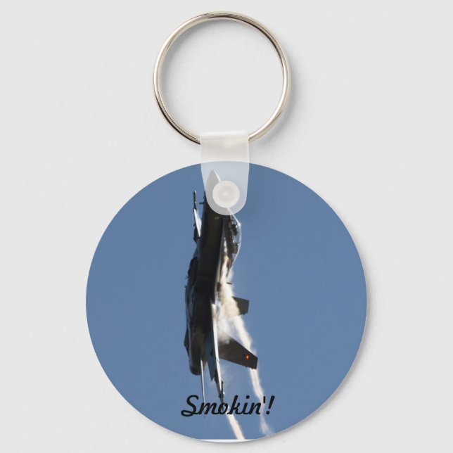 F/A-18 Fighter Jet Plane Air Show Stunt Key Ring (Front)