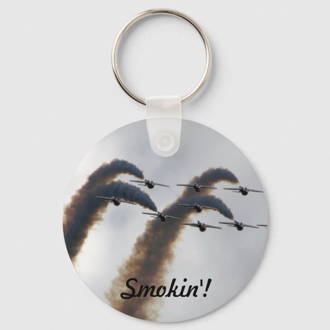 F/A-18 Fighter Jet Plane Air Show Stunt Key Ring (Front)