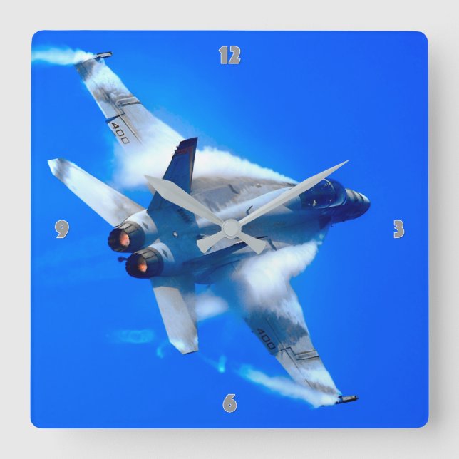 F/A-18 SUPER HORNET SQUARE WALL CLOCK (Front)