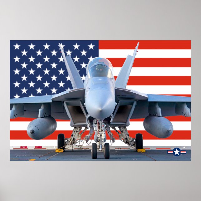F/A-18 SUPER HORNET US FLAG POSTER (Front)