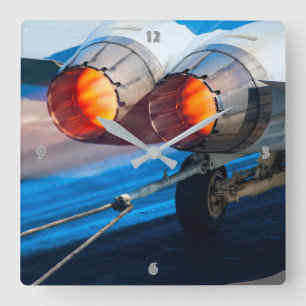 F/A-18C HORNET AFTERBURNER SQUARE WALL CLOCK