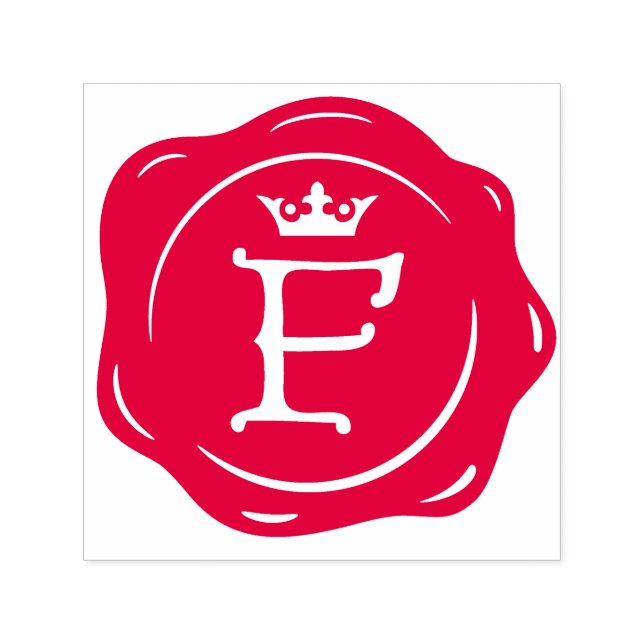 F - Antique Wax Seal Gothic Crown Initial Letter Self-inking Stamp (Design)