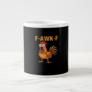 F-Awk-F Chicken F-Caw-F Rooster Funny Humor Meme Large Coffee Mug