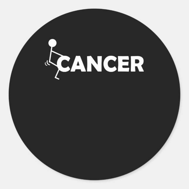 F Cancer Funny Stick figure Screw Hump It Classic Round Sticker (Front)