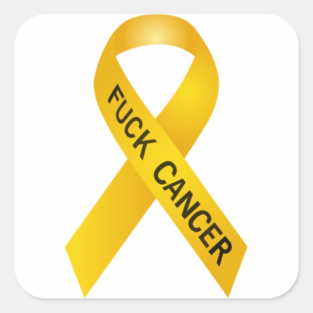 F Cancer Ribbon Square Sticker (Front)
