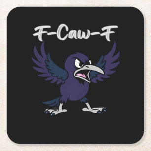F-Caw-F Aesthetic Graphic Square Paper Coaster