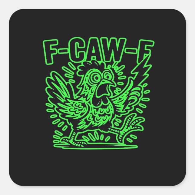 F-Caw-F Attitude Classic Cool Unique Square Sticker (Front)
