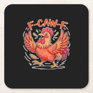 F-Caw-F Attitude Classic Retro Style Square Paper Coaster