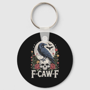 F-Caw-F Bird Crow Funny Crow Bird Cawing Grunge Re Key Ring