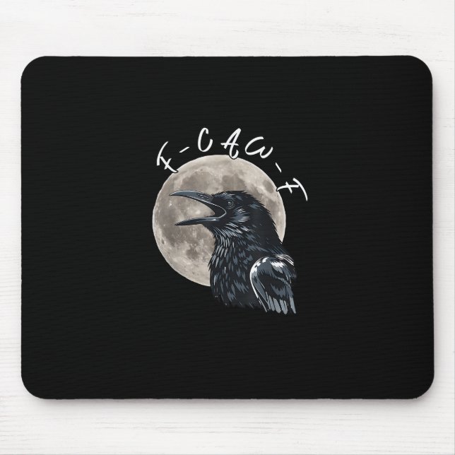 F-Caw-F Bird Crow Minimal Clean Mouse Pad (Front)