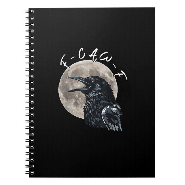 F-Caw-F Bird Crow Minimal Clean Notebook (Front)