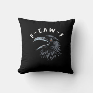 F-Caw-F Bird Crow Vintage Graphic Cushion