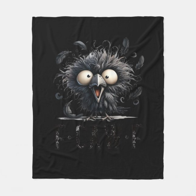 F-Caw-F Bird Funny Trendy Unique Fleece Blanket (Front)