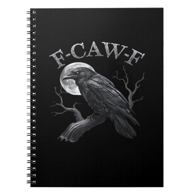 F-Caw-F Bird Moon Gothic Classic Cool Design Notebook (Front)