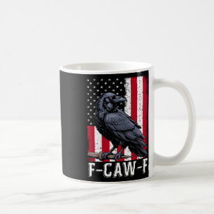F-caw-f Black Crow Black Bird Retro Usa Flag Vinta Coffee Mug
