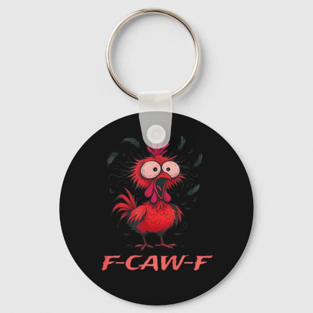 F-Caw-F-Chicken Boxy Cool Casual Key Ring (Front)