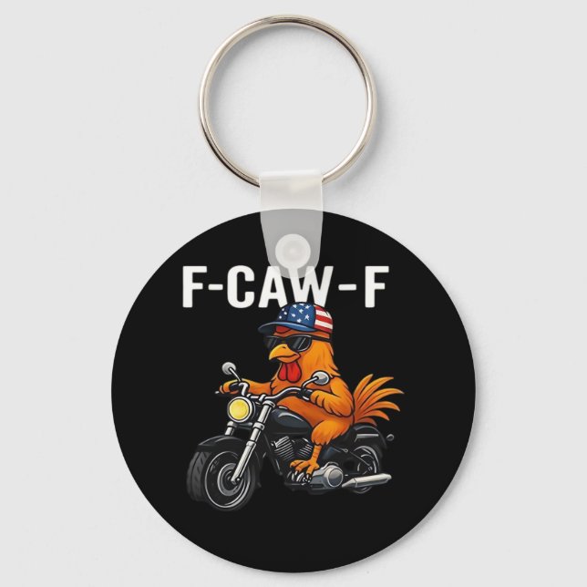 F-Caw-F Chicken Classic Aesthetic Graphic Key Ring (Front)