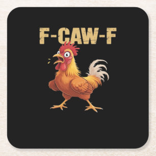 F-Caw-F Chicken Classic Basic Style Square Paper Coaster