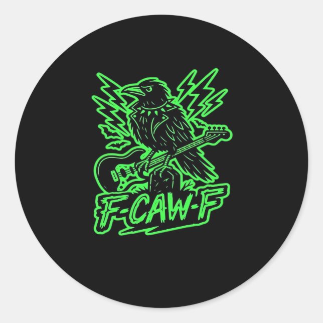F-Caw-F Chicken Classic Minimal Clean Classic Round Sticker (Front)