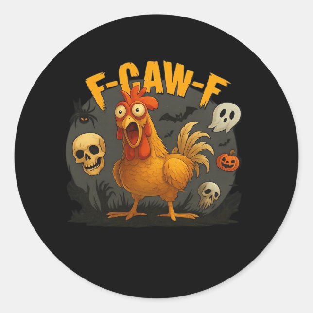 F-Caw-F Chicken Classic Minimal Clean Classic Round Sticker (Front)