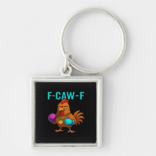 F-Caw-F Chicken Classic Minimal Clean Key Ring