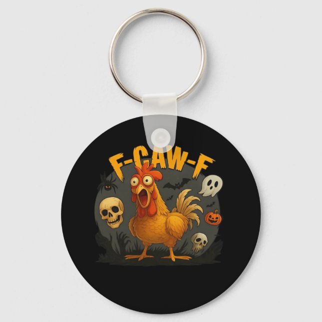 F-Caw-F Chicken Classic Minimal Clean Key Ring (Front)