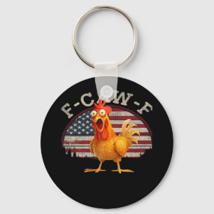 F-Caw-F Chicken Classic Minimal Clean Key Ring