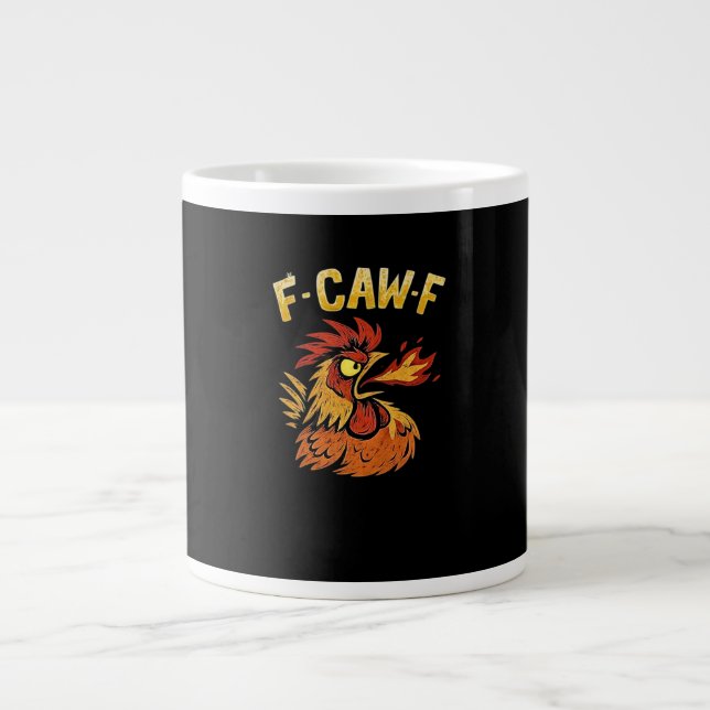 F-Caw-F-Chicken Classic Minimal Clean Large Coffee Mug (Front)