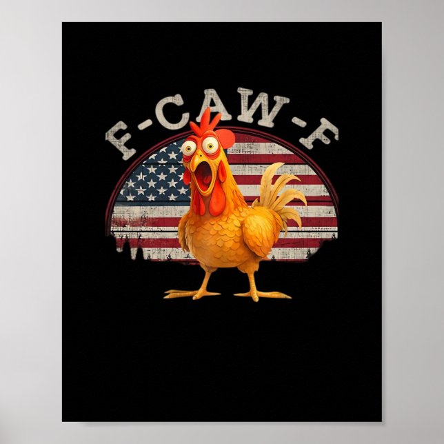 F-Caw-F Chicken Classic Minimal Clean Poster (Front)