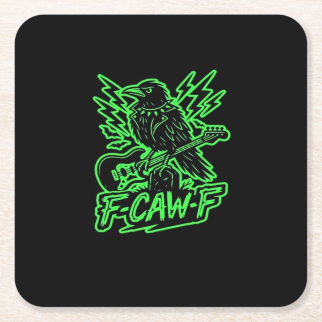 F-Caw-F Chicken Classic Minimal Clean Square Paper Coaster (Front)