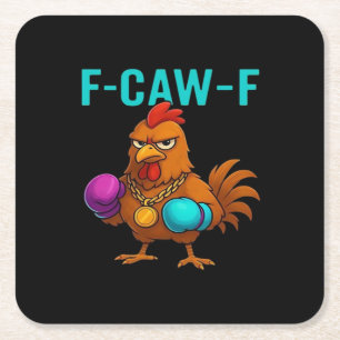 F-Caw-F Chicken Classic Minimal Clean Square Paper Coaster