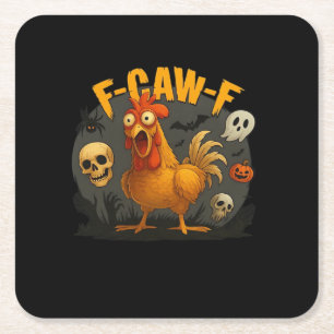 F-Caw-F Chicken Classic Minimal Clean Square Paper Coaster