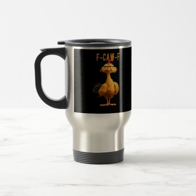 F-Caw-F Chicken Classic Retro Style Travel Mug (Left)