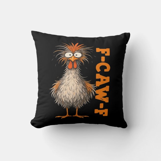 F-Caw-F-Chicken Eagerlys Colourful Funny Rooster M Cushion (Front)