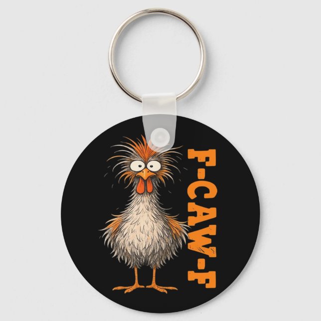 F-Caw-F-Chicken Eagerlys Colourful Funny Rooster M Key Ring (Front)
