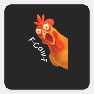 F-Caw-F Chicken Essential Minimal Clean Square Sticker