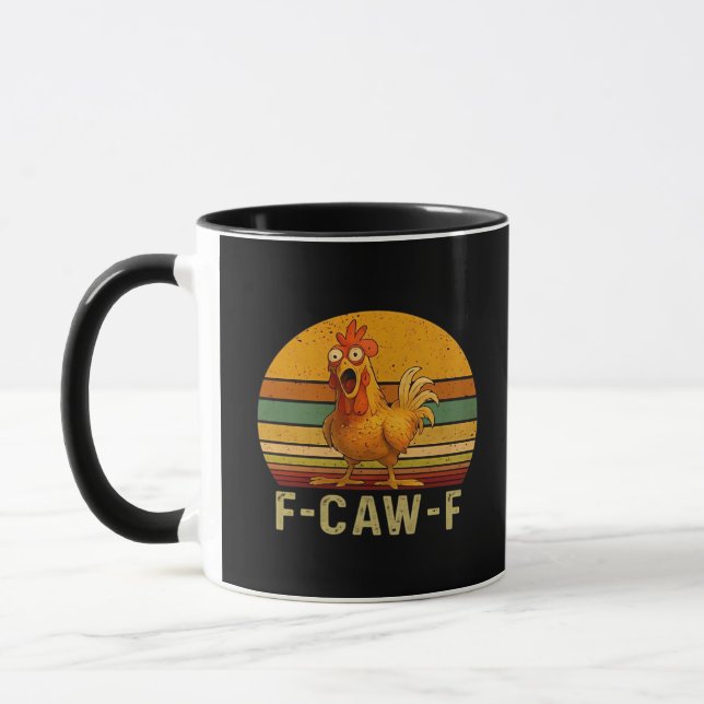F-Caw-F Chicken Essential Vintage Graphic Mug (Left)