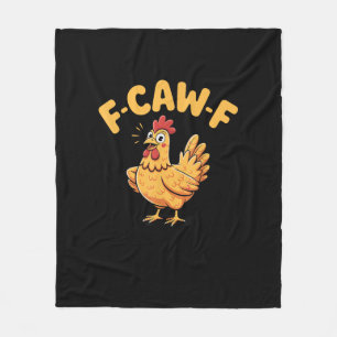 F-Caw-F Chicken F-Caw-F Chicken Vintage Style Fleece Blanket