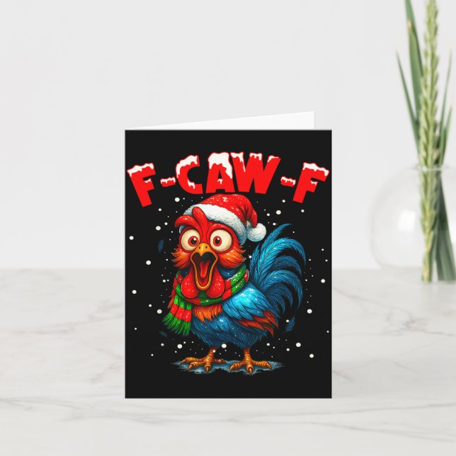 F-caw-f Chicken Fcawf Rooster Coffee Christmas Fca Card (Front)
