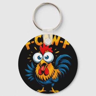 F-caw-f Chicken Fcawf Rooster Funny Meme Key Ring