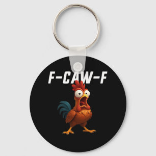 F-Caw-F Chicken Funny Chicken F-Caw-F Gear Retro C Key Ring