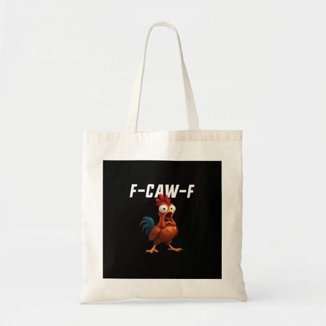 F-Caw-F Chicken Funny Chicken F-Caw-F Gear Retro C Tote Bag (Front)